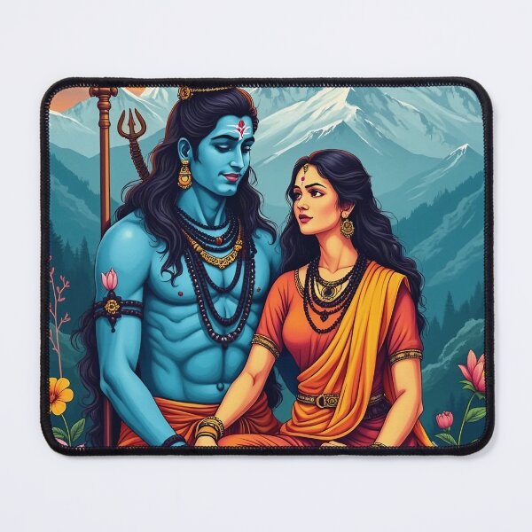 Item preview, Vibrant Shiva Parvati Poster | Retro Pop Art | Divine Couple Art | Bold Hindu Iconography | Spiritual Artwork designed and sold by PaintedPixels01.