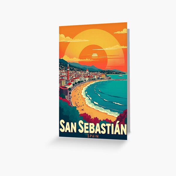 Item preview, San Sebastián Retro Poster | Digital Pop Art Print | Colorful Beach City Art | Vintage Spain Travel Wall Decor | Coastal Vibes Artwork designed and sold by PaintedPixels01.
