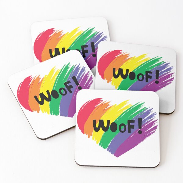 Item preview, Woof! PRIDE Heart – LGBTQ Rainbow Flag Dog Lover Design designed and sold by Fredster1966.