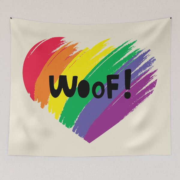 Item preview, Woof! PRIDE Heart – LGBTQ Rainbow Flag Dog Lover Design designed and sold by Fredster1966.