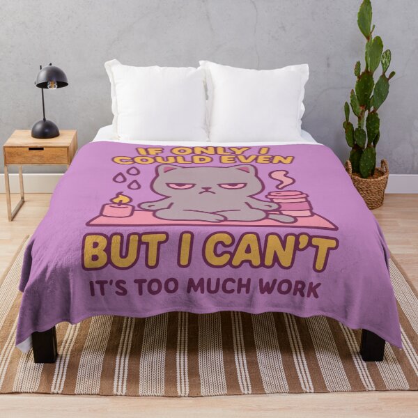 Item preview, Too Much Work – Kawaii Tired Cat Burnout Humor Design designed and sold by Cheeky Companions.