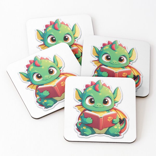 Item preview, Dragon reading a book for book lover, reader, teacher librarian designed and sold by AnimalMenagerie.