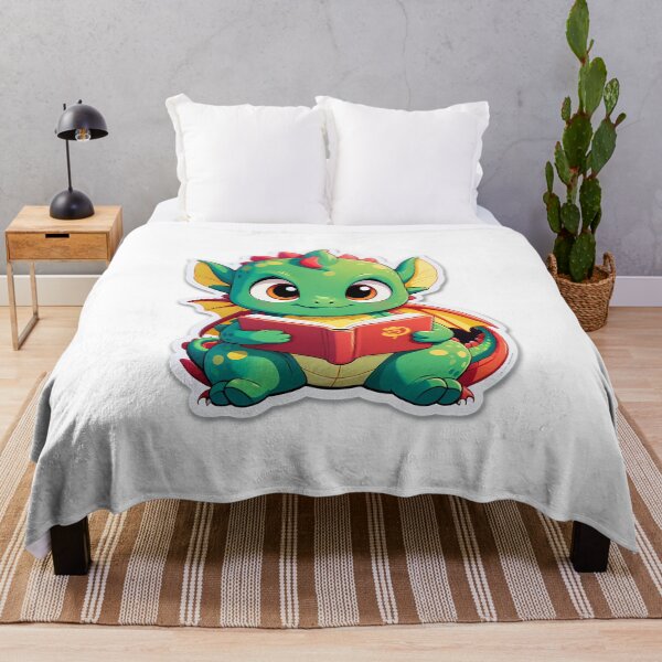 Item preview, Dragon reading a book for book lover, reader, teacher librarian designed and sold by AnimalMenagerie.