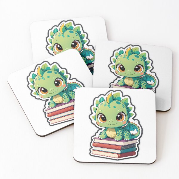 Item preview, Dragon with a stack of books for book lover, reader, teacher librarian designed and sold by AnimalMenagerie.