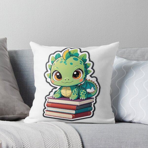 Item preview, Dragon with a stack of books for book lover, reader, teacher librarian designed and sold by AnimalMenagerie.