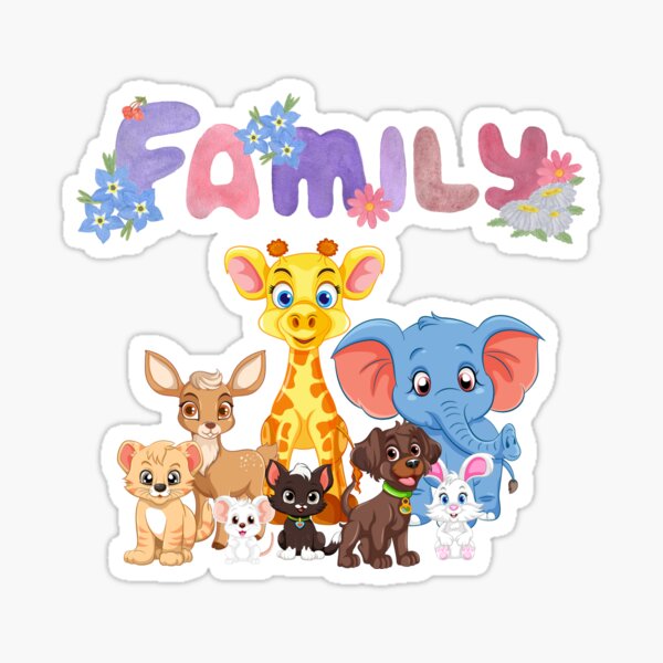 Aperçu de l'œuvre Famille par animaux. créée et vendue par Chawineiei.