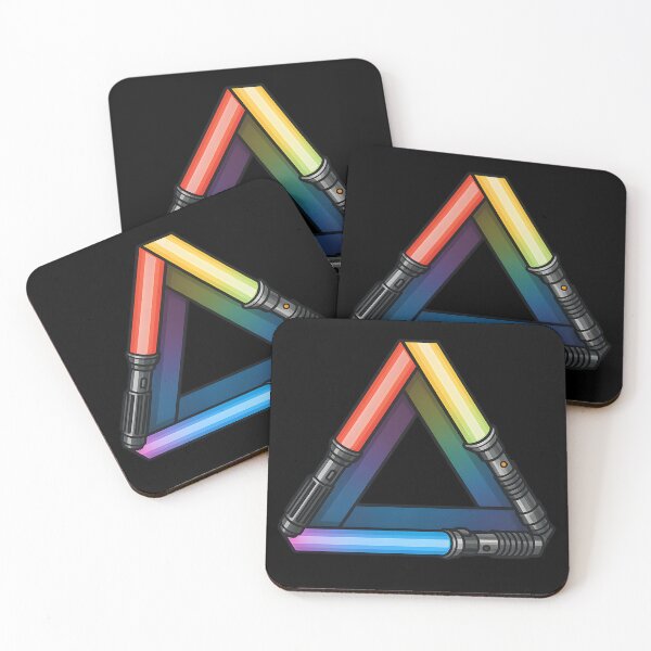 Item preview, Impossible Saber – Penrose Triangle Lightsaber Illusion | Rainbow Sci-Fi Sticker designed and sold by WAUZ.