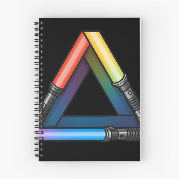 Item preview, Impossible Saber – Penrose Triangle Lightsaber Illusion | Rainbow Sci-Fi Sticker designed and sold by WAUZ.