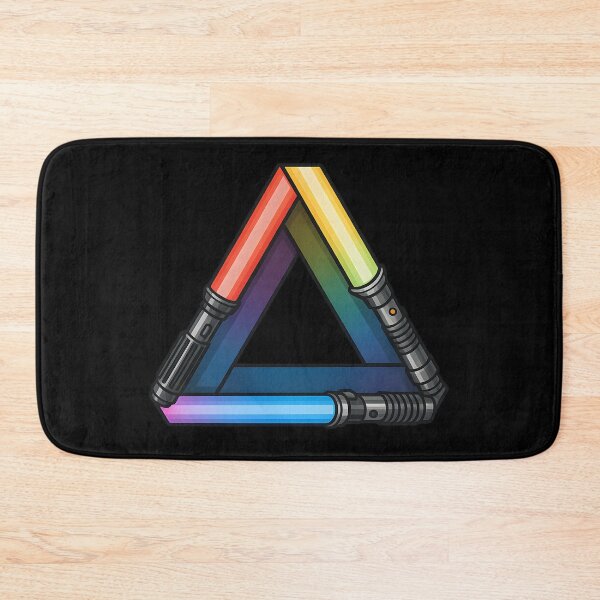 Item preview, Impossible Saber – Penrose Triangle Lightsaber Illusion | Rainbow Sci-Fi Sticker designed and sold by WAUZ.