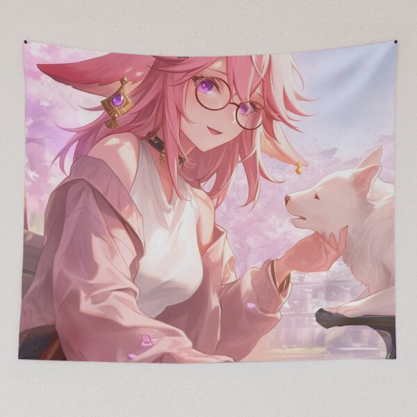 Item preview, Dog Walk With Yae Miko designed and sold by jinwooo.