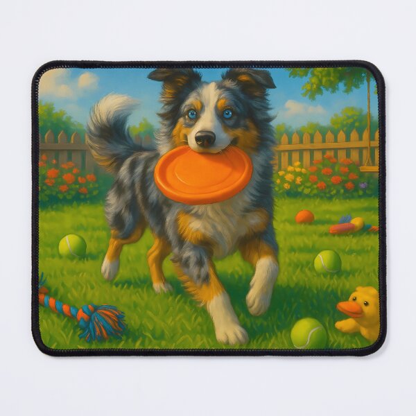 Item preview, Australian Shepherd Playing with Frisbee designed and sold by Pawprint Puzzle Studio.