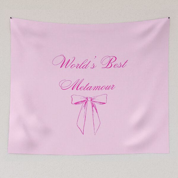 Item preview, World's Best Metamour - Pink Cursive with Bow  designed and sold by AngelicAdornments.