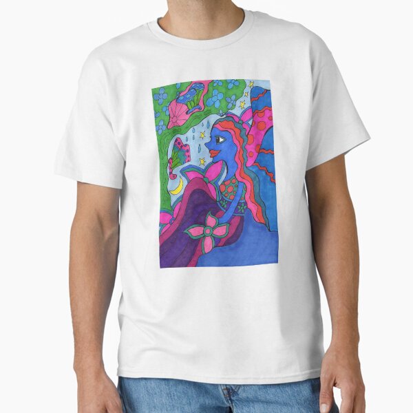 Item preview, bold colorful abstract fairy fanstasy drawing designed and sold by Abirdflyingnorthart.