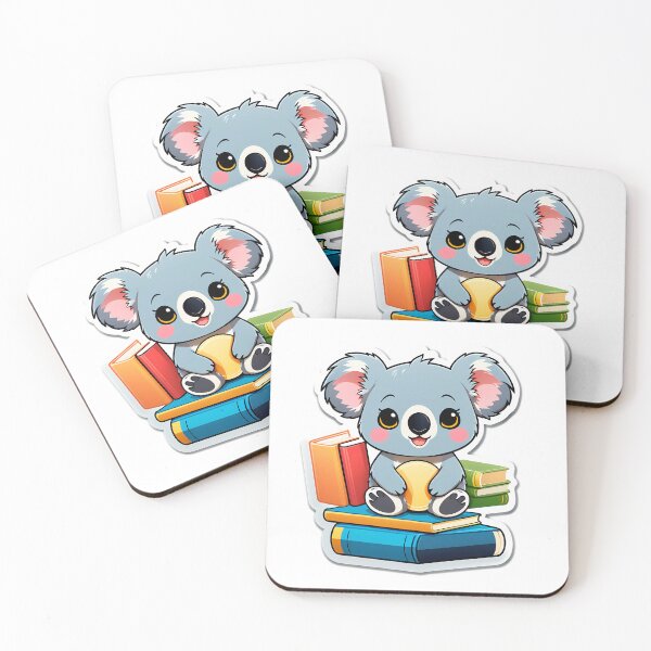 Item preview, Koala with a stack of books for book lover, reader, teacher librarian designed and sold by AnimalMenagerie.