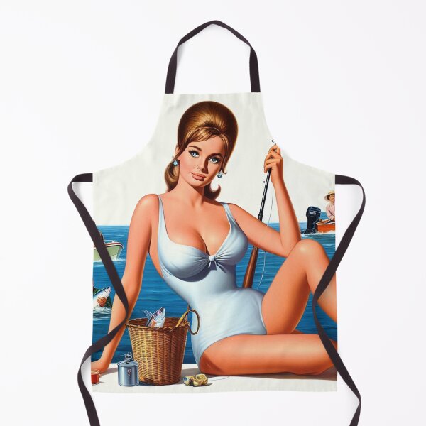 Item preview, Retro Fishing Girl designed and sold by PulpVintage.