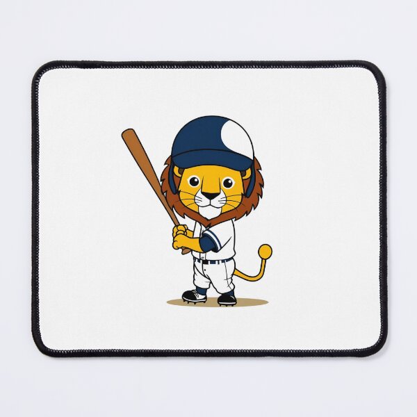 Item preview, Lion Playing Baseball designed and sold by Majestic Paws.