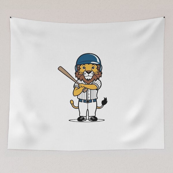 Item preview, Lion Playing Baseball designed and sold by Majestic Paws.