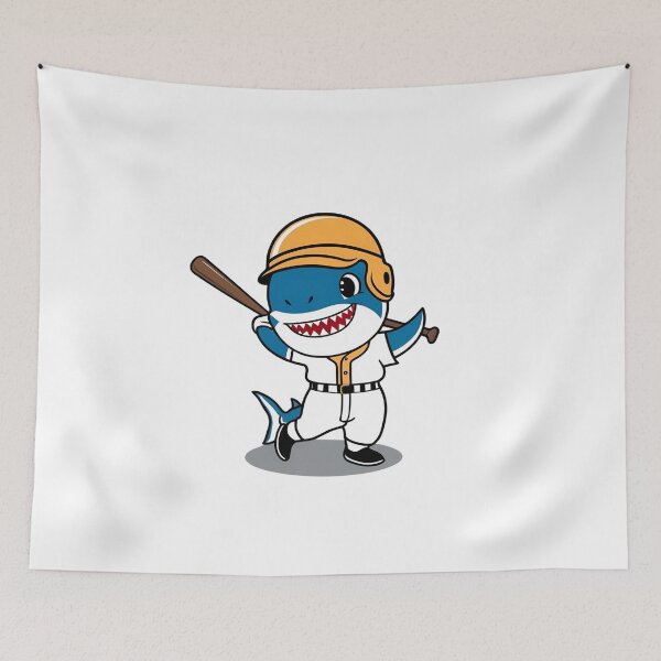 Item preview, Shark Playing Baseball designed and sold by Majestic Paws.