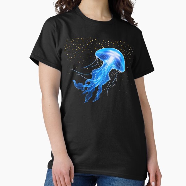 Item preview, Starlight Drift: Glowing Blue Jellyfish designed and sold by Harmon Luxe Studio .