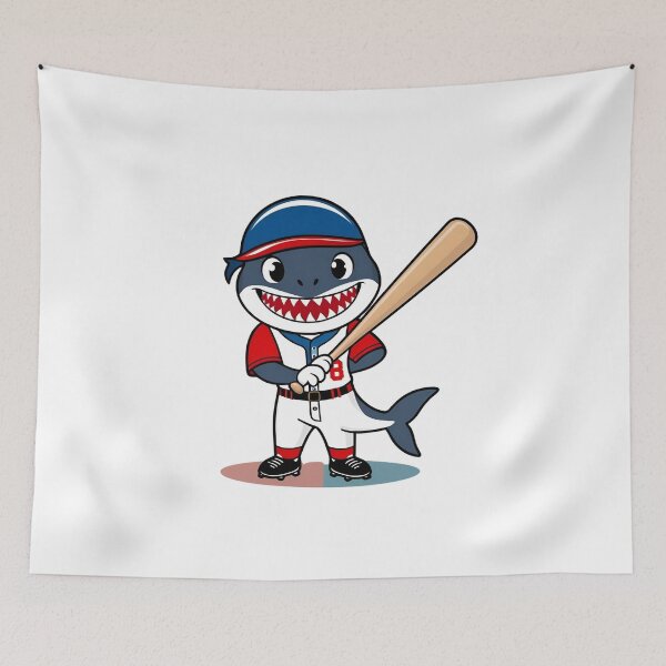 Item preview, Shark Playing Baseball designed and sold by Majestic Paws.