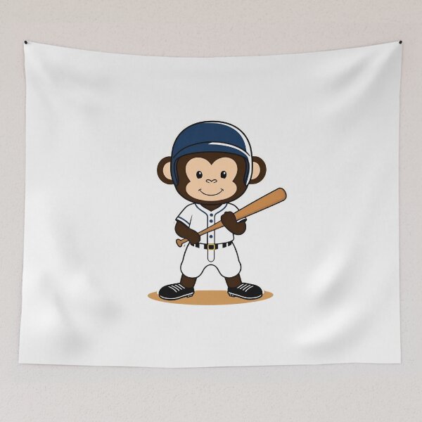 Item preview, Monkey Playing Baseball designed and sold by Majestic Paws.