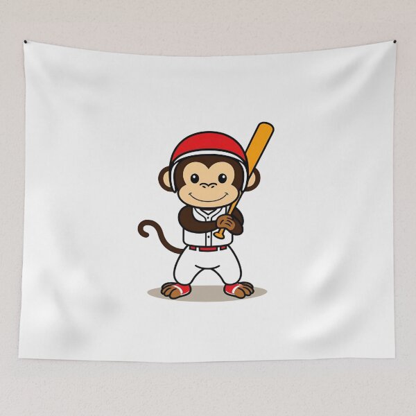 Item preview, Monkey Playing Baseball designed and sold by Majestic Paws.