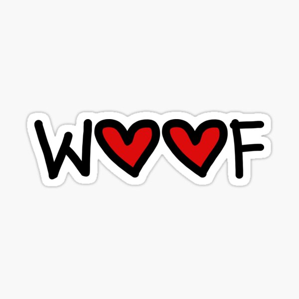 Item preview, Woof, Cute Love Red Hearts  designed and sold by luv-fi.