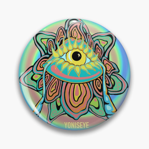 Artikelvorschau, Yoni Rainbow Flower Trip 2/6 (blauer Vignettenwirbel-Hintergrund) | Yonis Eye | Frisoli entworfen und verkauft von Alexandria Frisoli.