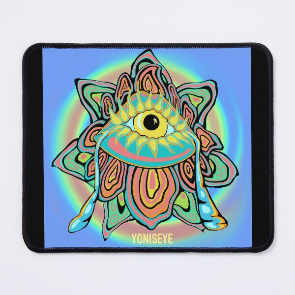 Item preview, Yoni Rainbow Flower Trip 2/6 (blue vignette swirl background) | Yonis Eye | Frisoli designed and sold by Alexandria Frisoli.