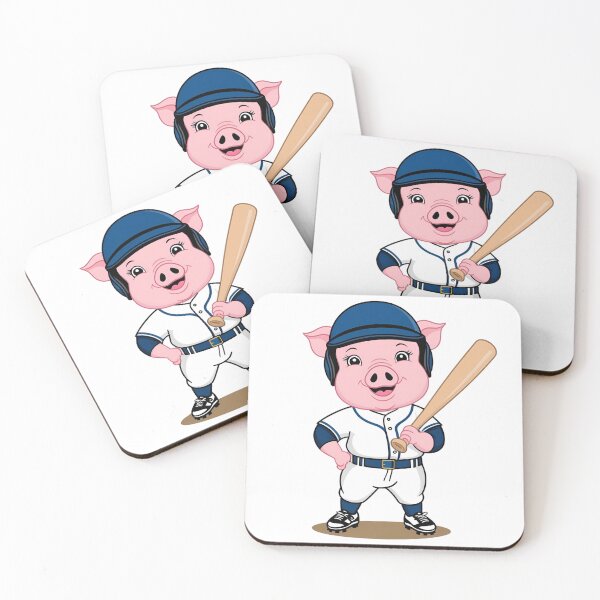 Item preview, Pig Playing Baseball designed and sold by Majestic Paws.