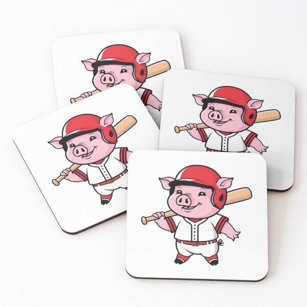Item preview, Pig Playing Baseball designed and sold by Majestic Paws.