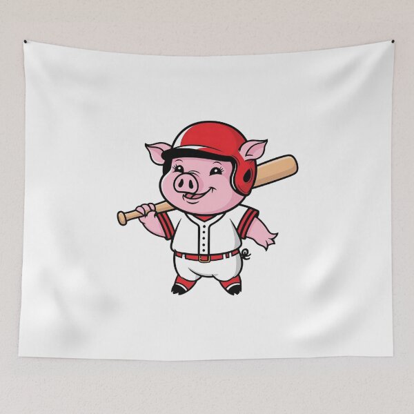 Item preview, Pig Playing Baseball designed and sold by Majestic Paws.