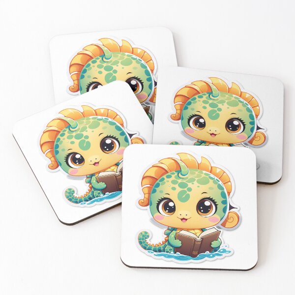 Item preview, Seahorse reading a  book for book lover, reader, teacher librarian designed and sold by AnimalMenagerie.