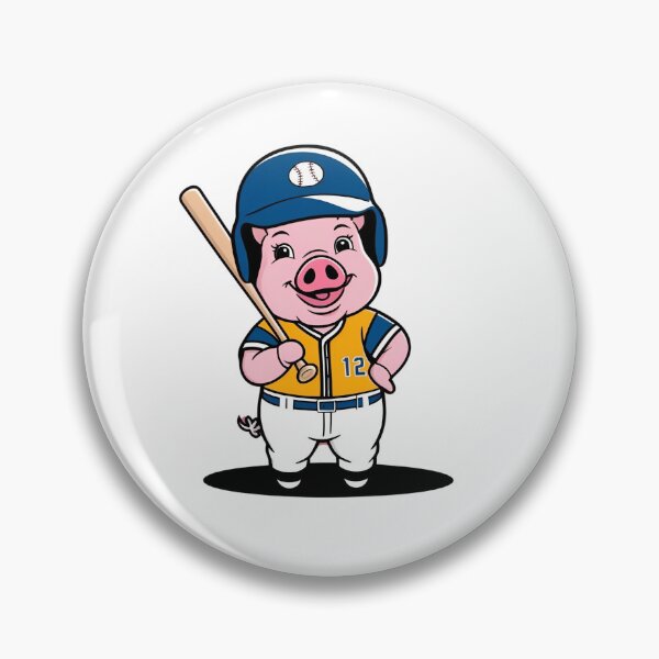 Item preview, Pig Playing Baseball designed and sold by Majestic Paws.