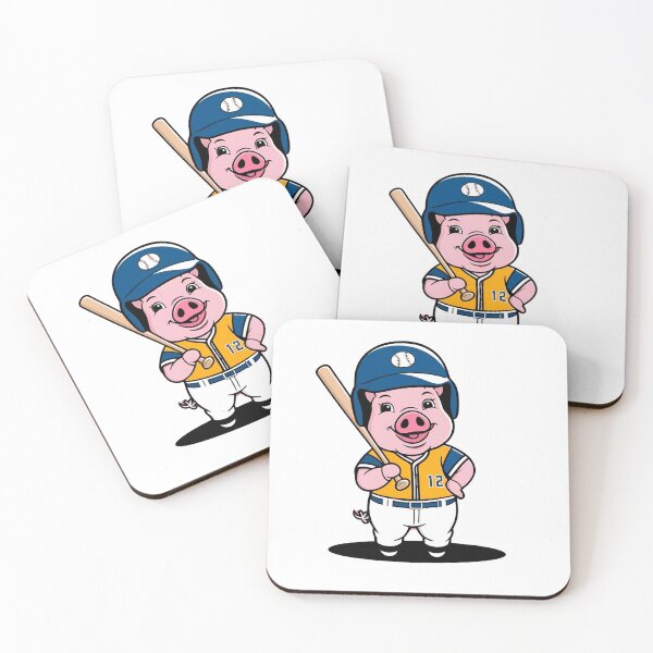 Item preview, Pig Playing Baseball designed and sold by Majestic Paws.