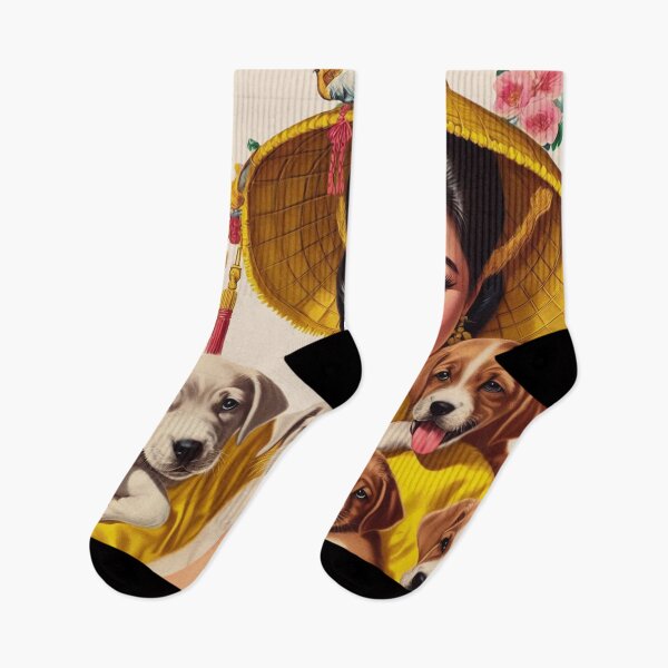 Item preview, Retro Girl and Puppies designed and sold by PulpVintage.