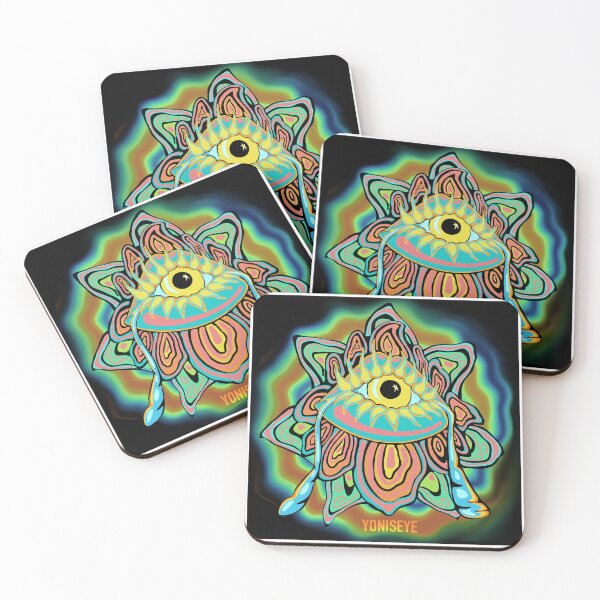 Item preview, Yoni Rainbow Flower Trip 4/6 (black vignette) | Yonis Eye | Frisoli designed and sold by Alexandria Frisoli.