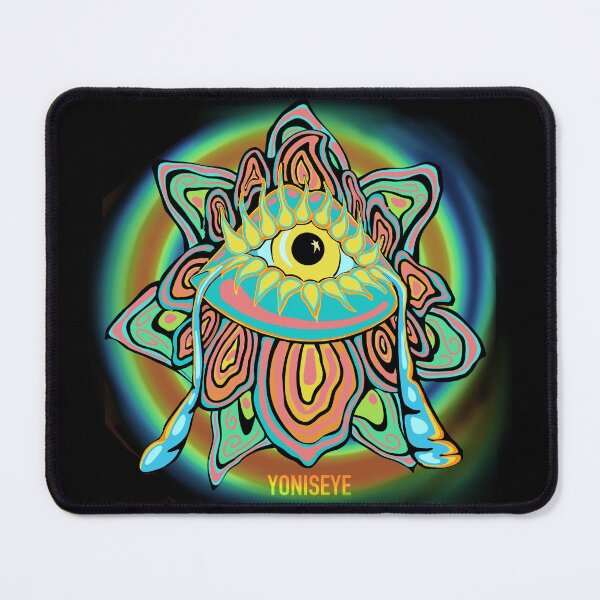 Item preview, Yoni Rainbow Flower Trip 5/6 (black vignette swirl background) | Yonis Eye | Frisoli designed and sold by Alexandria Frisoli.
