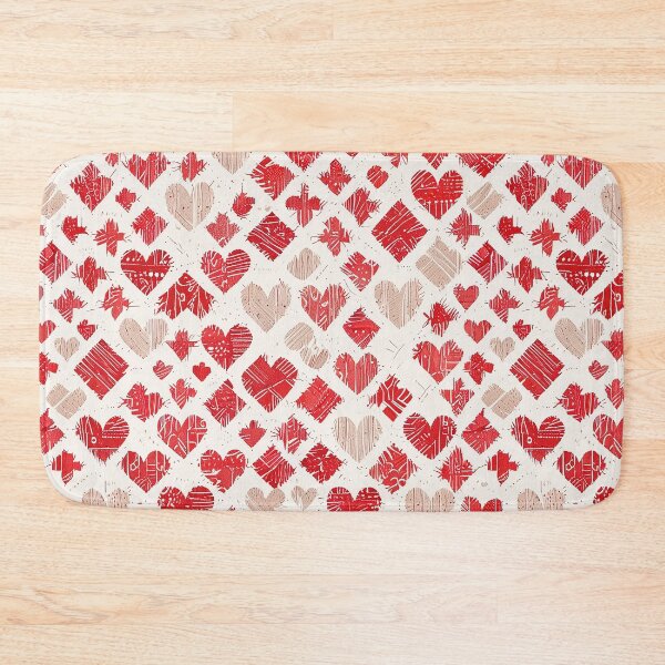 Item preview, Textured Red and Beige Hearts Pattern on White Background designed and sold by CoolPixels.