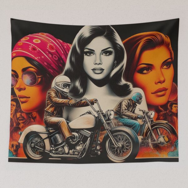 Item preview, Vintage Motorcycle Girls designed and sold by PulpVintage.