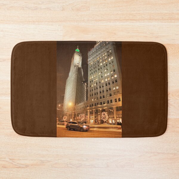 Item preview, Snowfall in the Loop – Nighttime Lights and Art Deco Skyline designed and sold by Maryna Gumenyuk.