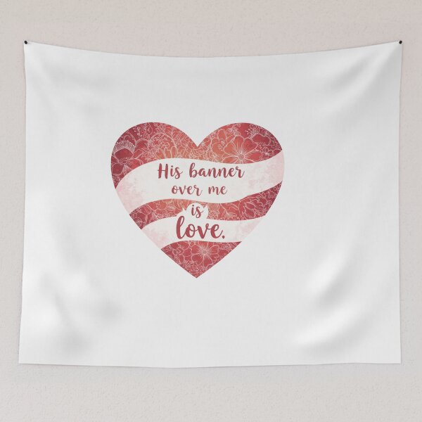 Aperçu de l'œuvre Sa bannière sur moi est l'amour, cœur floral créée et vendue par Faithloveshop.