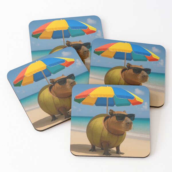 Item preview, Tropical Coconut Capybara designed and sold by artes-lunares.