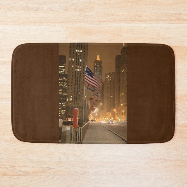 Item preview, Chicago Winter Glow –  City Lights at Night and Road through the Bridge over Chicago River  designed and sold by Maryna Gumenyuk.