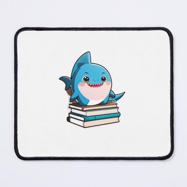 Item preview, Shark with a stack of books for book lover, reader, teacher librarian designed and sold by AnimalMenagerie.