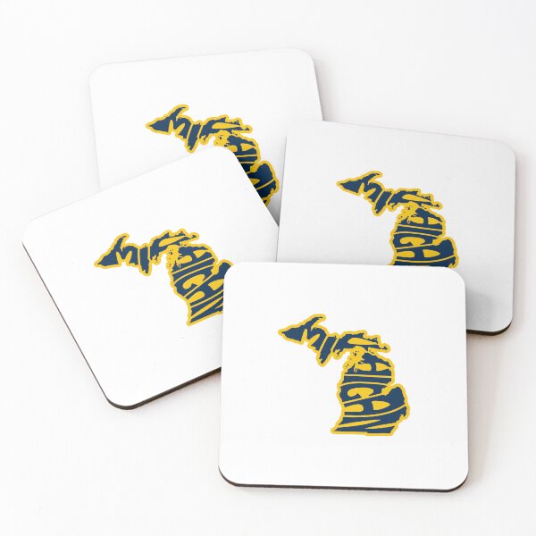 Item preview, Michigan Outline Yellow/Navy designed and sold by nikoolaidd.