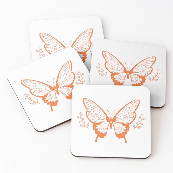 Item preview, Orange Butterfly and Flowers designed and sold by hannaxart.