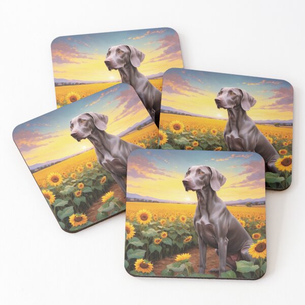 Item preview, Sunset Weimaraner Dog Sunflower Field designed and sold by ChaosReigns91.