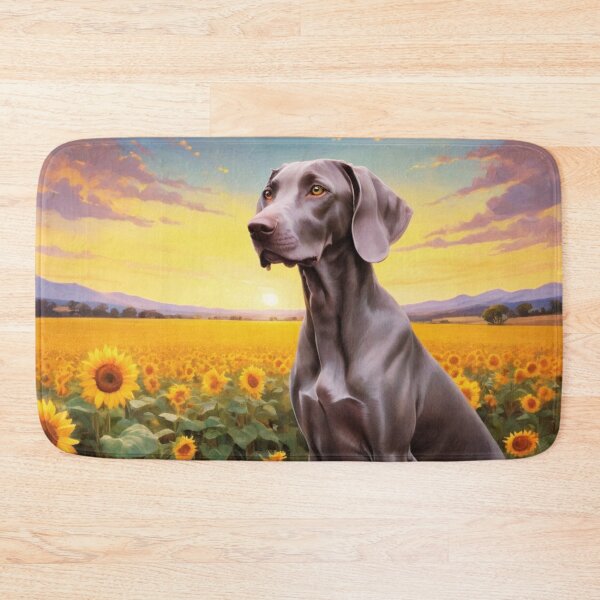 Item preview, Sunset Weimaraner Dog Sunflower Field designed and sold by ChaosReigns91.