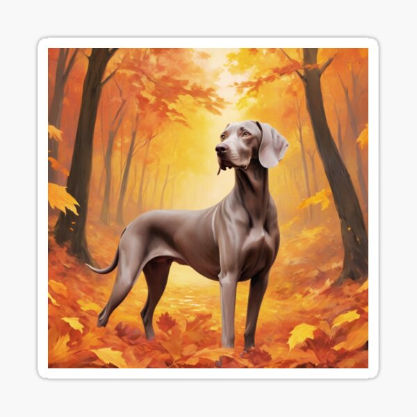 Item preview, Weimaraner Dog In Autumn designed and sold by ChaosReigns91.